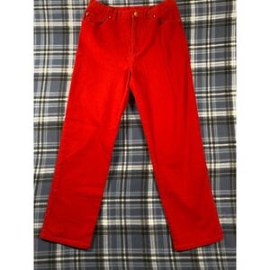 Lauren Jeans Co Ralph Lauren Red Straight Leg Denim Pants Womens 14 Cotton Blend